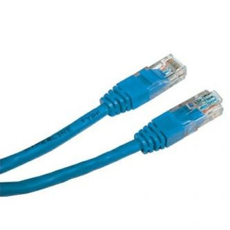 Síťový LAN kabel UTP patchcord, Cat.5e, RJ45 samec - RJ45 samec, 3 m, nestíněný, modrý, economy