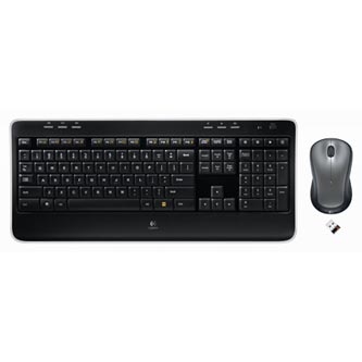 Logitech Sada klávesnice MK520, AA, multimediální, 2.4 [Ghz], černá, bezdrátová, CZ, s bezdrátovou laserovou myší