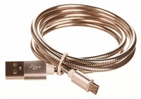 CELLFISH univerzální kabel kovový, micro USB, stříbrná