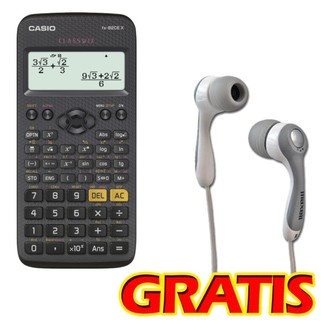Kalkulačka Casio, FX 82 CE X, černá, školní + dárek sluchátka Maxell